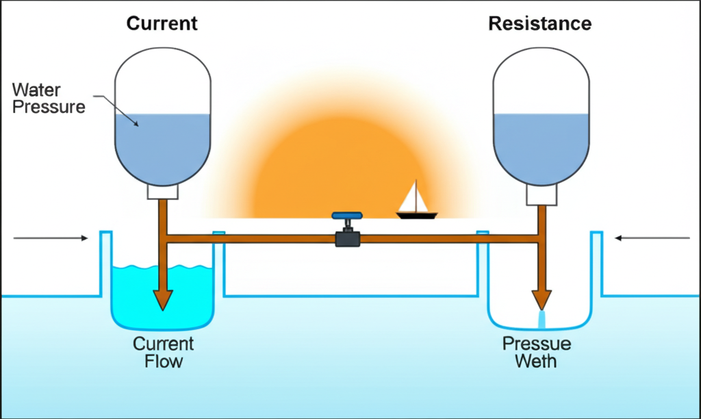 Voltage, Current and Resistance diagram